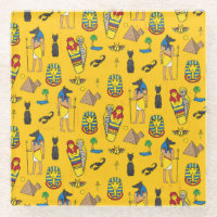 Egyptian elements, Anubis, pyramids pattern.