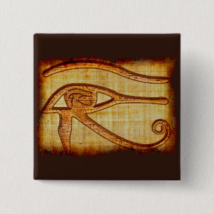 Egyptian Eye of Horus Ancient Papyrus-effect Art 15 Cm Square Badge