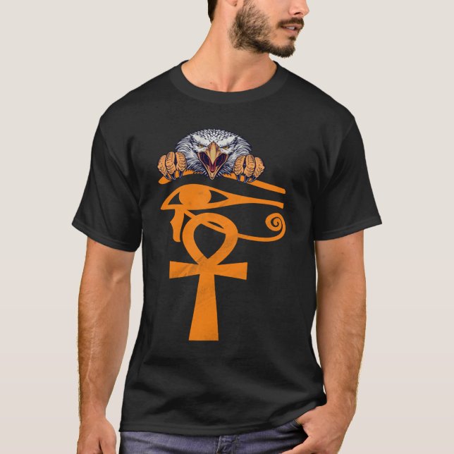 Egyptian Eye Of Horus Ankh Egypt Archaeologist  Ea T-Shirt (Front)