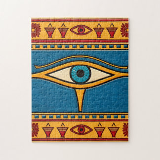 Egyptian Eye of Horus, Eye of Ra Egypt Deity Jigsaw Puzzle