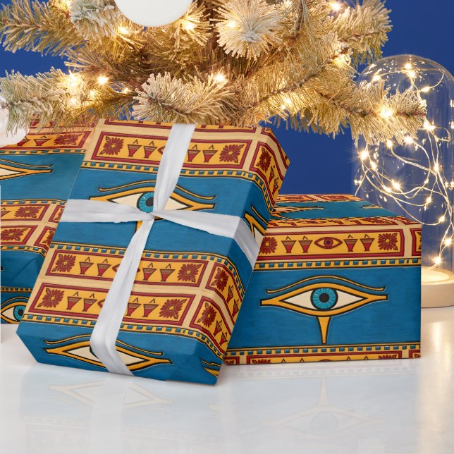 Egyptian Eye of Horus, Eye of Ra Egypt Deity Wrapping Paper (Holidays)