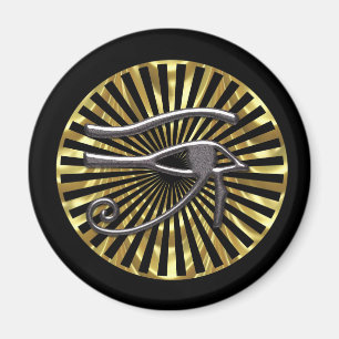 Egyptian Eye of Horus Gold and Black Magnet