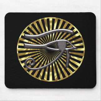 Egyptian Eye of Horus Gold and Black Mouse Pad