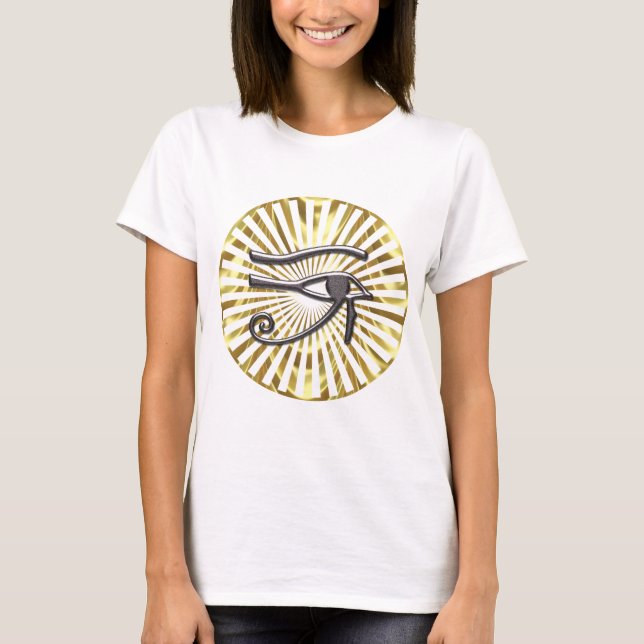 Egyptian Eye of Horus Gold and Black T-Shirt (Front)