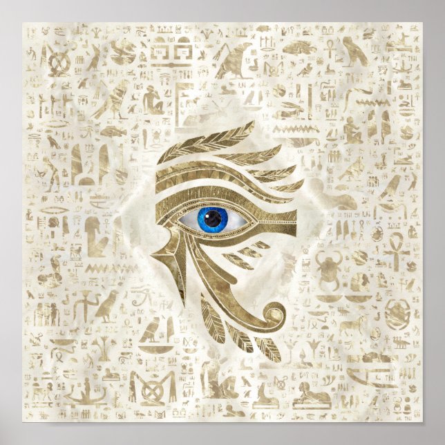 Egyptian Eye of Horus - Gold and pearl Poster (Front)