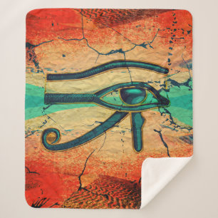 Egyptian Eye of Horus - Ra Sherpa Blanket