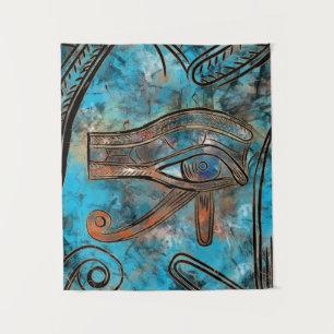Egyptian Eye of Horus - Wadjet - Mixed Media Tapestry