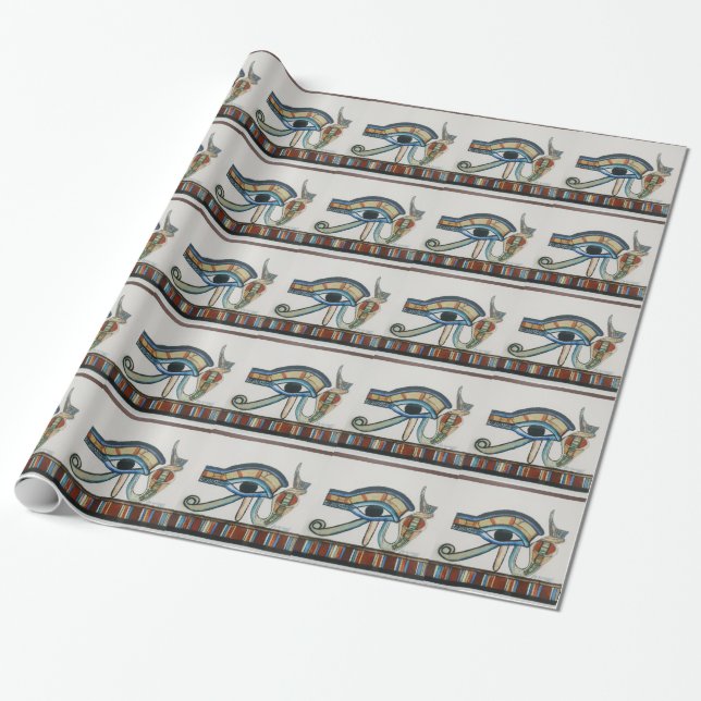 Egyptian Eye of Horus Wrapping Paper (Unrolled)