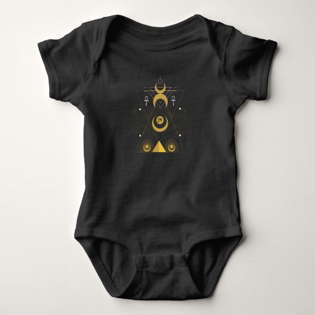 Egyptian Eye of Ra Egypt Pyramid Baby Bodysuit (Front)
