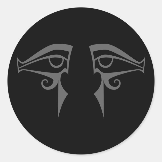 egyptian eyes horus and isis classic round sticker (Front)