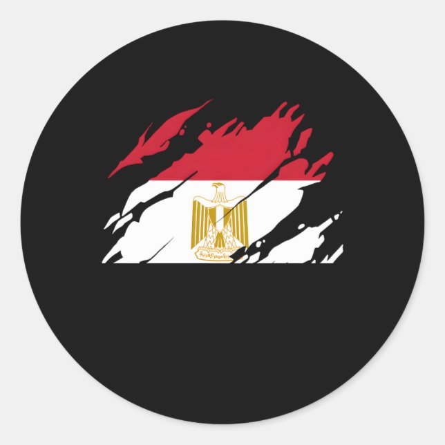 Egyptian Flag Egypt Classic Round Sticker (Front)