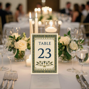 Egyptian Floral & Leaf Border – Editable Table Number