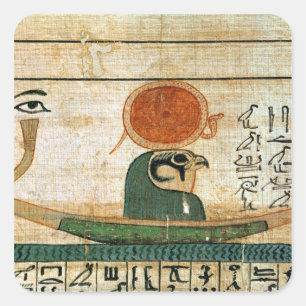 Egyptian funerary papyrus square sticker