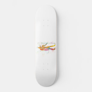 egyptian god anubis silhouette in watercolor skateboard