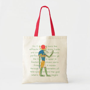 Egyptian God Thoth Vintage Illustration w Quote Tote Bag