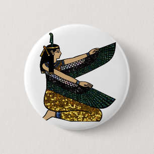 egyptian goddess 6 cm round badge
