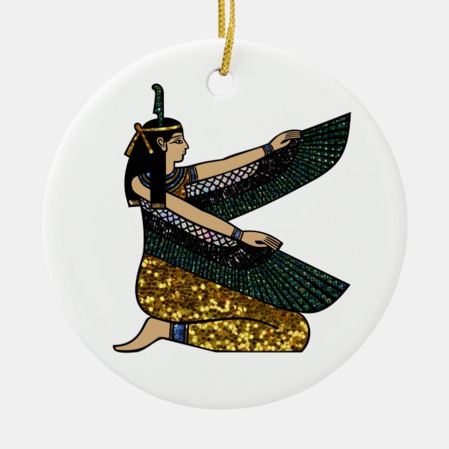 egyptian goddess ceramic tree decoration (Front)