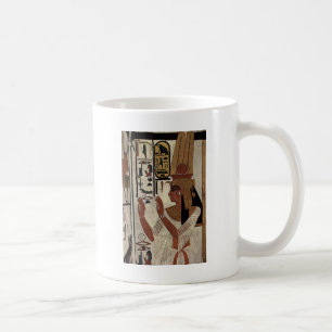 Egyptian goddess hieroglyphics pattern coffee mug