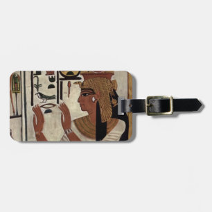 Egyptian goddess hieroglyphics pattern luggage tag