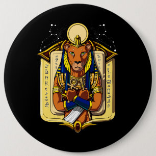 Egyptian Goddess Lioness Sekhmet God Bastet 6 Cm Round Badge