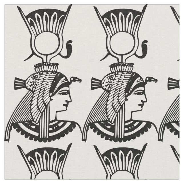 Egyptian Goddess with Ancient Asp Crown Fabric (Close Up)