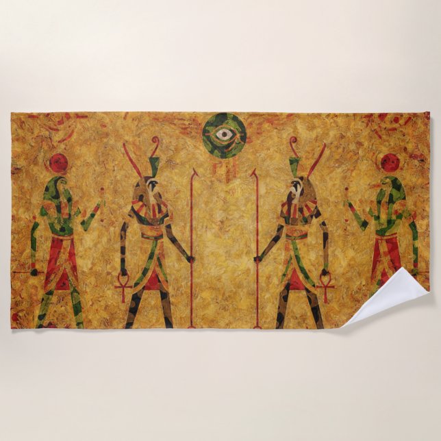 Egyptian Gods Beach Towel (Front)