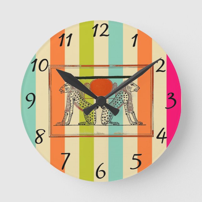 Egyptian Gods Round Clock (Front)