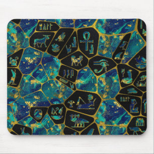 Egyptian  Gold and Marble Voronoi diagram Mouse Pad