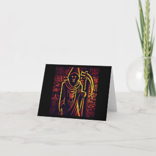 Egyptian Grim Reaper Halloween 3 Card