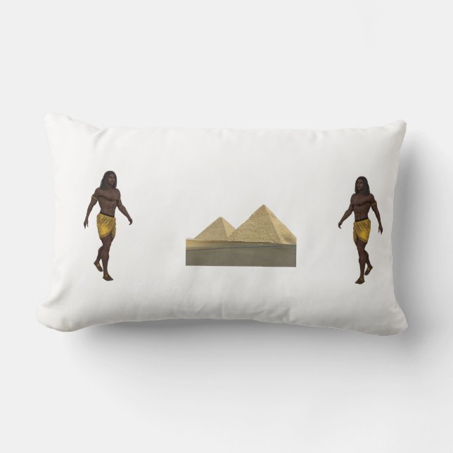 “Egyptian Guardians Pillow | Ancient Pyramids & Ki (Front)