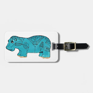 Egyptian Happy Hippo Luggage Tag
