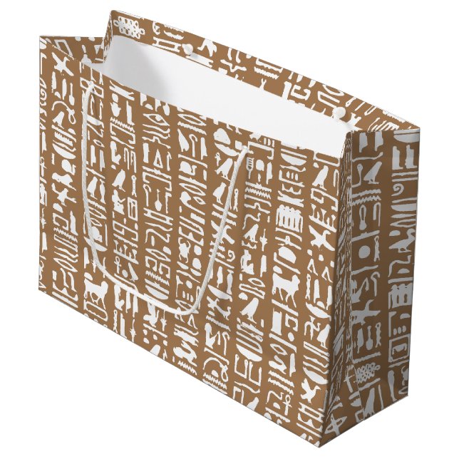 Egyptian Hieroglyph Large Gift Bag (Front Angled)