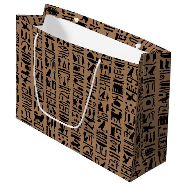 Egyptian Hieroglyph Large Gift Bag (Front Angled)