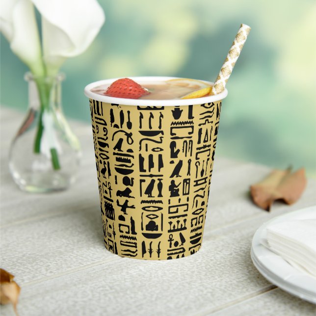 Egyptian Hieroglyph Paper Cups (Insitu)