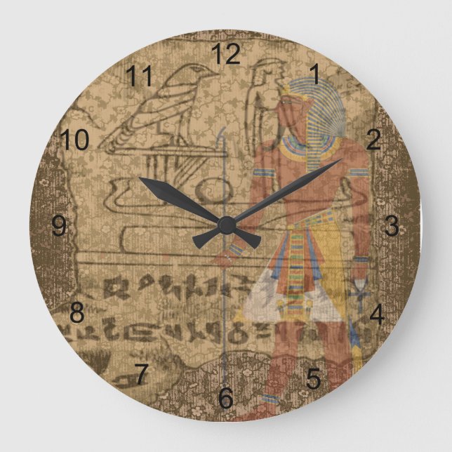 Egyptian Hieroglyphic Large Clock (Front)