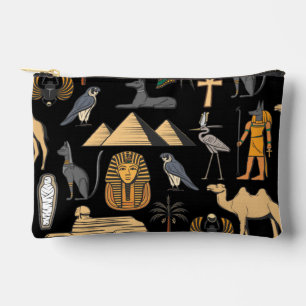 Egyptian Hieroglyphic Symbol Pattern Background Accessory Pouch