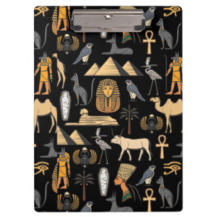 Egyptian Hieroglyphic Symbol Pattern Background Clipboard