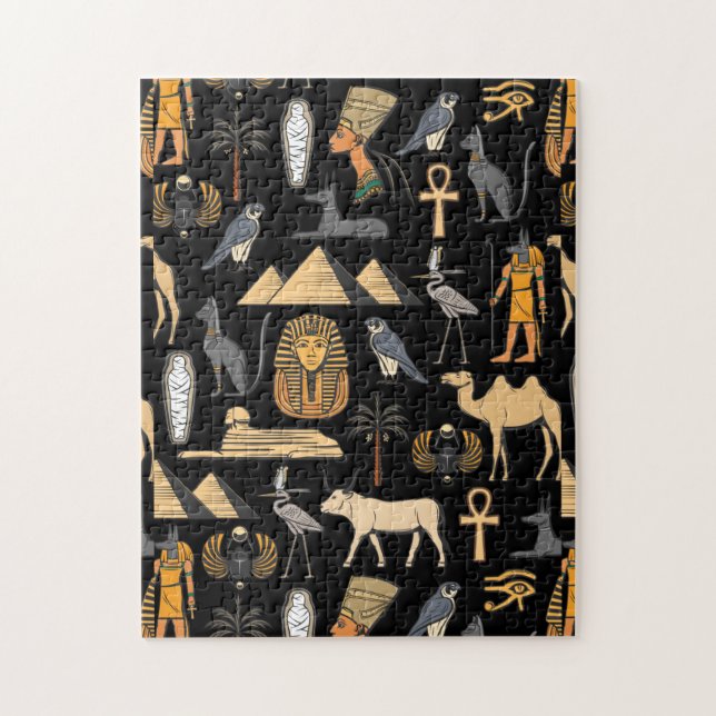  Egyptian Hieroglyphic Symbol Pattern Background   Jigsaw Puzzle (Vertical)