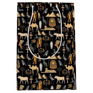 Egyptian Hieroglyphic Symbol Pattern Background Medium Gift Bag