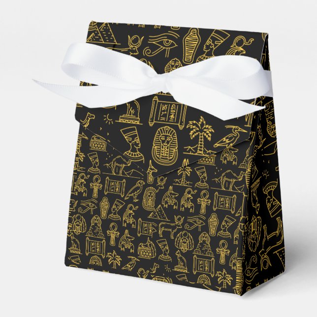 Egyptian Hieroglyphic Symbol Pattern  Favour Box (Front Side)