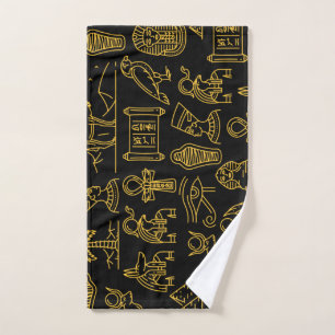 Egyptian Hieroglyphic Symbol Pattern    Hand Towel