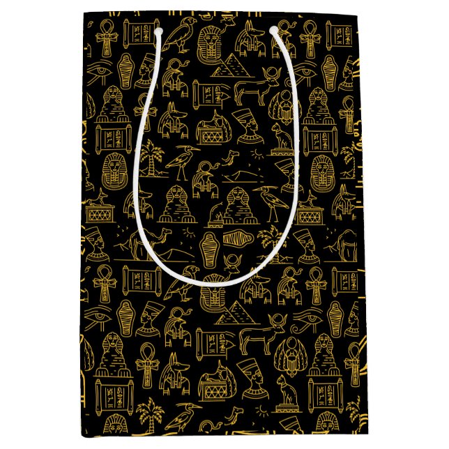 Egyptian Hieroglyphic Symbol Pattern      Medium Gift Bag (Front)