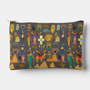 Egyptian Hieroglyphic Symbol Pattern pharaoh Accessory Pouch