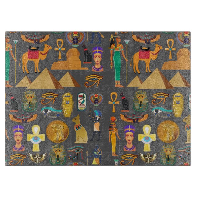 Egyptian Hieroglyphic Symbol Pattern pharaoh       Cutting Board (Front)
