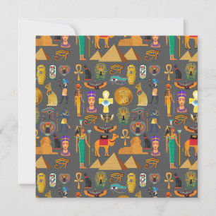 Egyptian Hieroglyphic Symbol Pattern pharaoh Invitation
