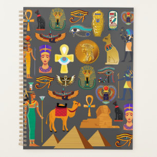 Egyptian Hieroglyphic Symbol Pattern pharaoh Planner