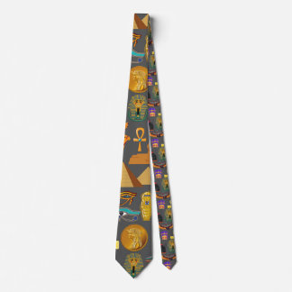 Egyptian Hieroglyphic Symbol Pattern pharaoh     Tie