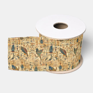 Egyptian hieroglyphics Birds Pattern Grosgrain Ribbon