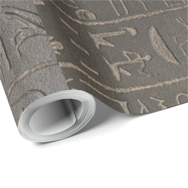 Egyptian Hieroglyphs Ancient Egypt Writing Symbols Wrapping Paper (Roll Corner)