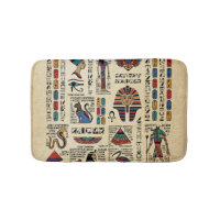 Egyptian hieroglyphs and deities on papyrus